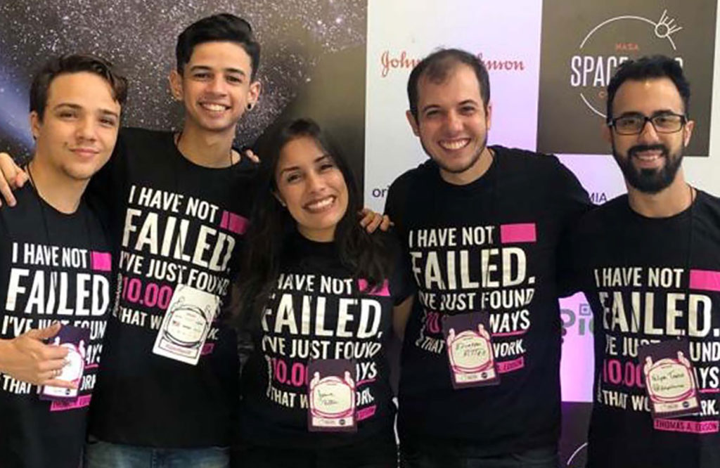 Integrantes da equipe paulista Massa, que venceu o hackathon da Nasa/2019 na categoria Impacto Galáctico. foto - Equipe Massa-Divulgação