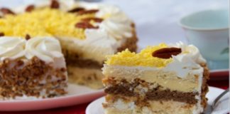 O delicioso bolo Marta Rocha, uma homenagem à ex-miss Brasil. Foto - Revista Sabores do Sul
