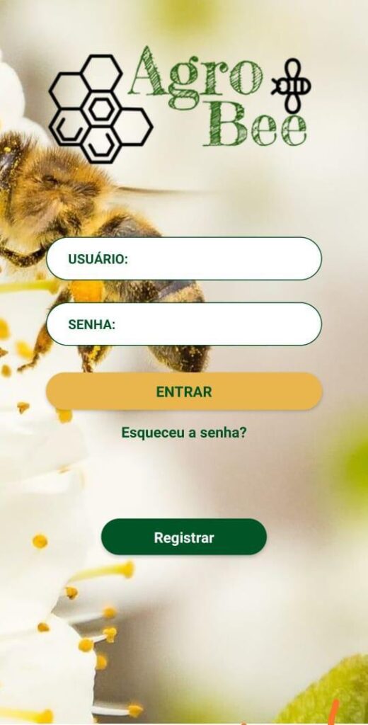 Tela do "uber" das abelhas