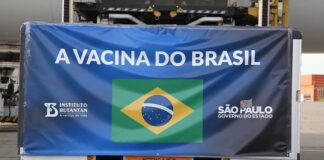 "Vacina do Brasil". Coronavac demonstrou eficácia de 78% nos testes feitos em brasileiros. Foto - Governo de São Paulofoi testada em cerca de 13 mil voluntários brasileiros