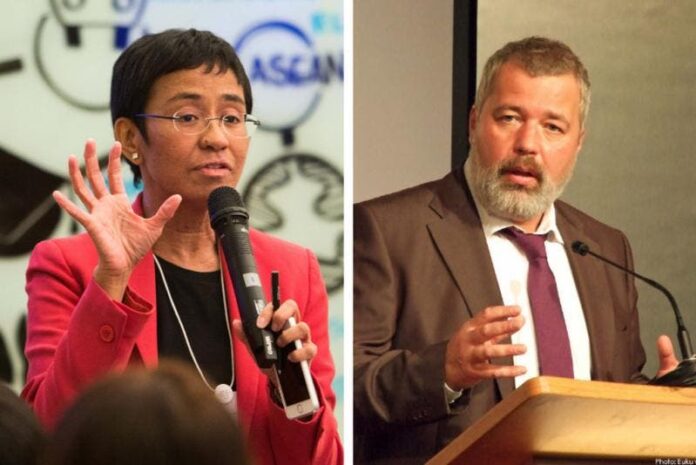 A jornalista filipina Maria Ressa e o russo Dmitry Andreyevich Muratov são os ganhadores do Nobel da Paz