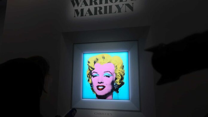 Retrato de Marlyn Monroe pintado por Andy Warhol foi vendido por 1 bilhão de reais. Foto - redes sociais
