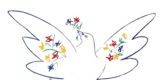 Pomba da Paz - da série de desenhos criados por Pablo Picasso para simbolizar a paz no pós Segunda Guerra Mundial