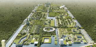 Smart Forest City, no México, vai abrigar cerca de 130 mil pessoas em casas acessíveis e cobertas de plantas. Imagem - redes sociais