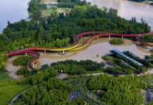 Parque alagável de Yanweizhou, em Jinhua, na China. Foto: Turenscape (Divulgação)
