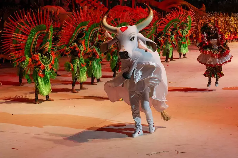 Boi Garantido evoluindo na Arena — Foto: Mauro Neto/Secom

