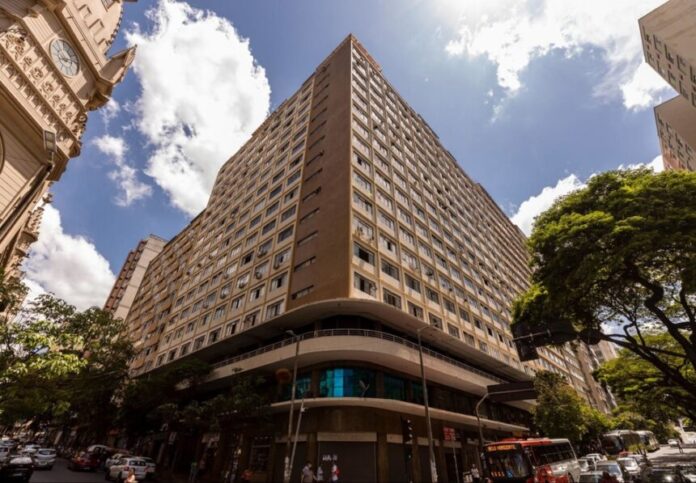 Fachada do edifício Arcângelo Maetta, no centro de Belo Horizonte. Foto - Portalbelohorizonte