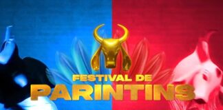 Boi Caprichoso (esq.) e Garantido (dir.) disputam a preferência do público em Parintins