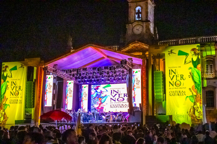 Um dos palcos do Festival de Inverno de Ouro Preto, que oficialmente começou no último dia 3 de julho. Foto - Patrick de Araújo/Prefeitura de Ouro Preto