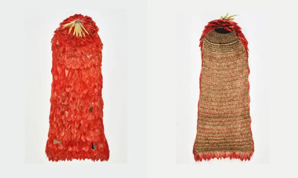 Manto Sagrado Tupinambá, que estava na Dinamarca e retornou ao Brasil em 2024, está em exposição no Museu Nacional