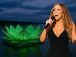 Cantora Mariah Carey canta hoje em palco que lembra vitória-régia