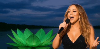 Cantora Mariah Carey canta hoje em palco que lembra vitória-régia