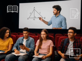 Tik Tok vai patrocinar aulas em cinemas do país para quem vai fazer o Enem. Imagem gerada por IA