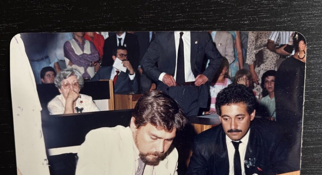 Thomaz da Mata-Machado (esq.) foi vereador em BH e autor da lei que criou o Conselho Municipal de Saúde. Foto - Arquivo Pessoal
