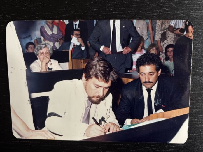 Thomaz Mata-Machado Thomaz da Mata-Machado (esq.) foi vereador em BH e autor da lei que criou o Conselho Municipal de Saúde. Foto - Arquivo Pessoal